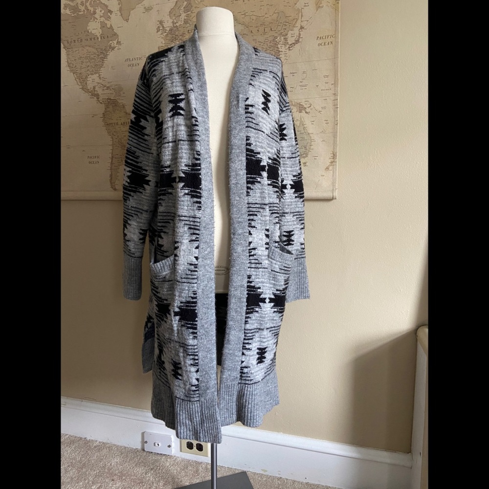 Long plus size Aztec sweater